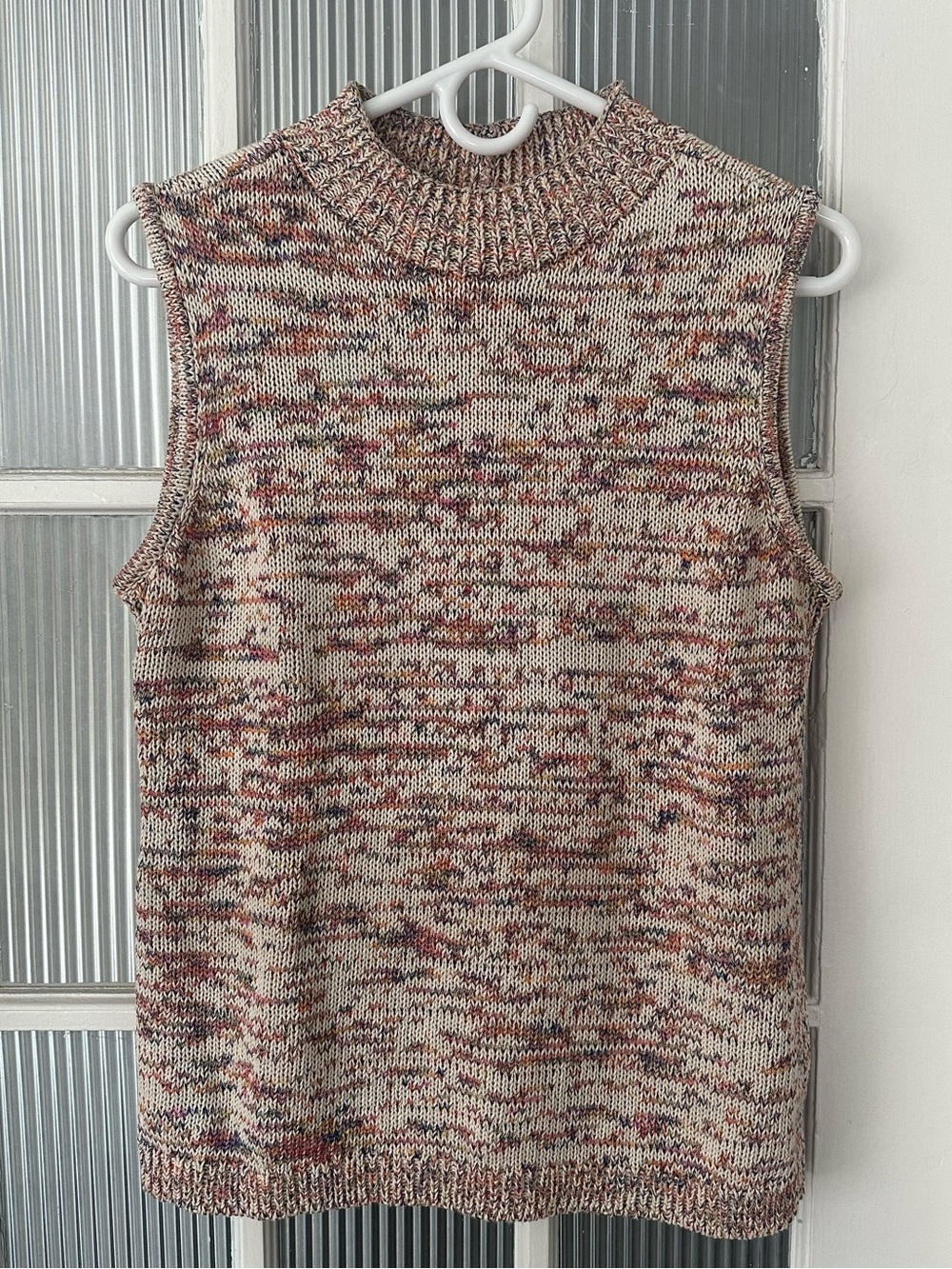 Talbots Space Dye Marl Mockneck Sleeveless Sweater